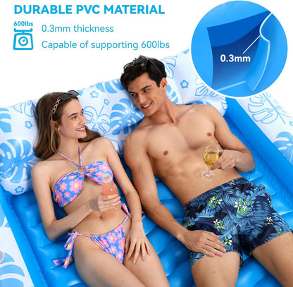 🌞💦 Inflatable Sun Lounger – Comfortable Neck Support Pool & Beach Float 🏖️🌊 Summer Outdoor Relaxation