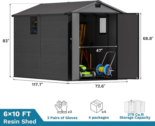 🌟 Spacious & Versatile 6x10 FT Outdoor Storage Shed 🏡