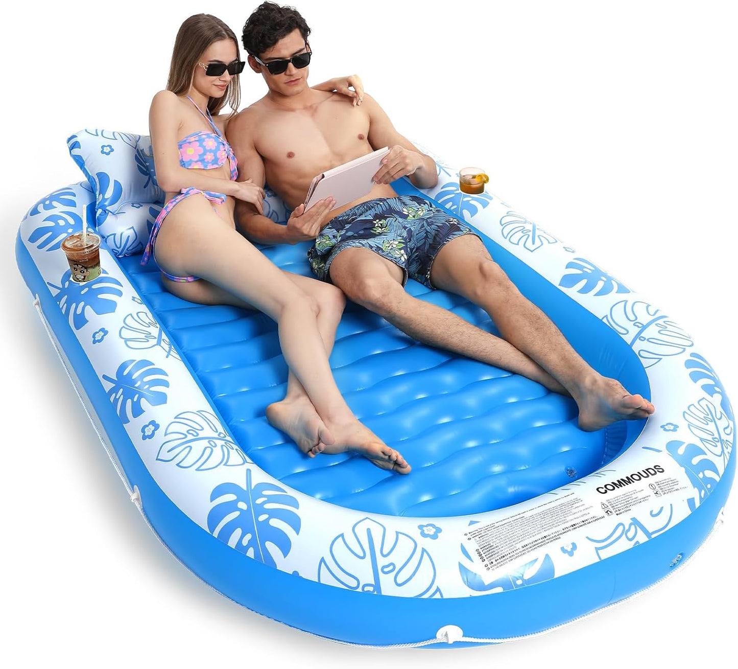 🌞💦 Inflatable Sun Lounger – Comfortable Neck Support Pool & Beach Float 🏖️🌊 Summer Outdoor Relaxation