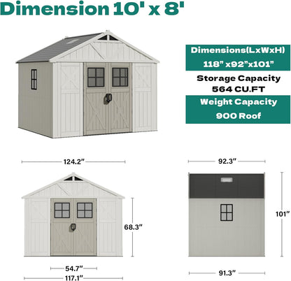 🏡 Large Resin Outdoor Storage Shed – Weatherproof & Durable Backyard Organizer 🌿