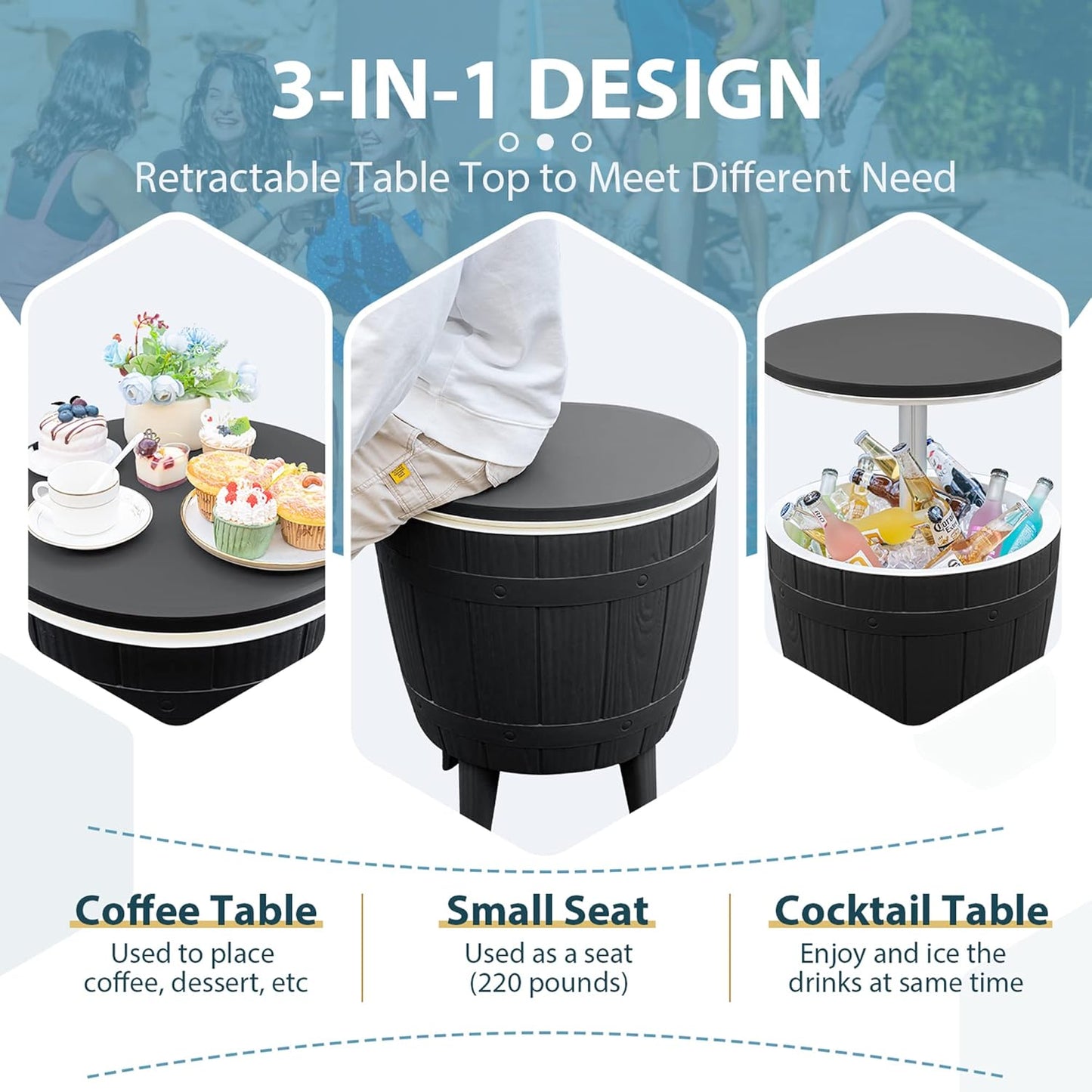 🍹 Stylish Outdoor Patio Bar Table – Perfect for Cocktails & Gatherings 🌿☀️