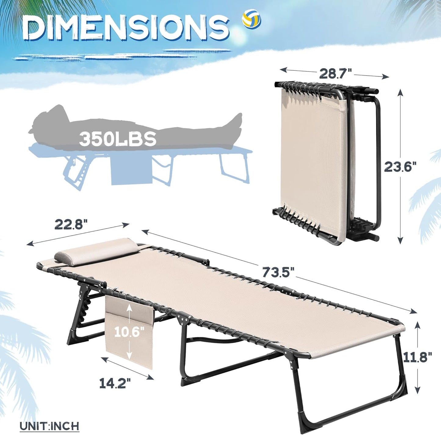 ☀️ Relax in Style! Devoko Outdoor Folding Tanning Lounger – Portable & Comfortable 🌿🛋️