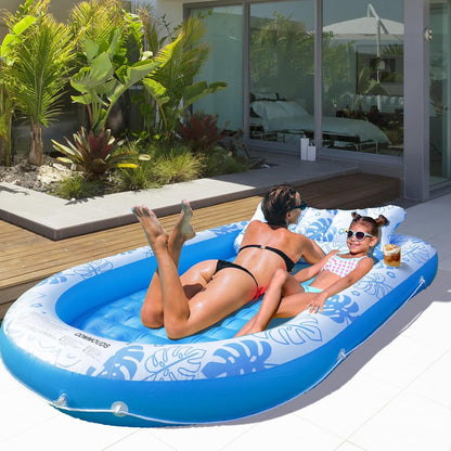 🌞💦 Inflatable Sun Lounger – Comfortable Neck Support Pool & Beach Float 🏖️🌊 Summer Outdoor Relaxation