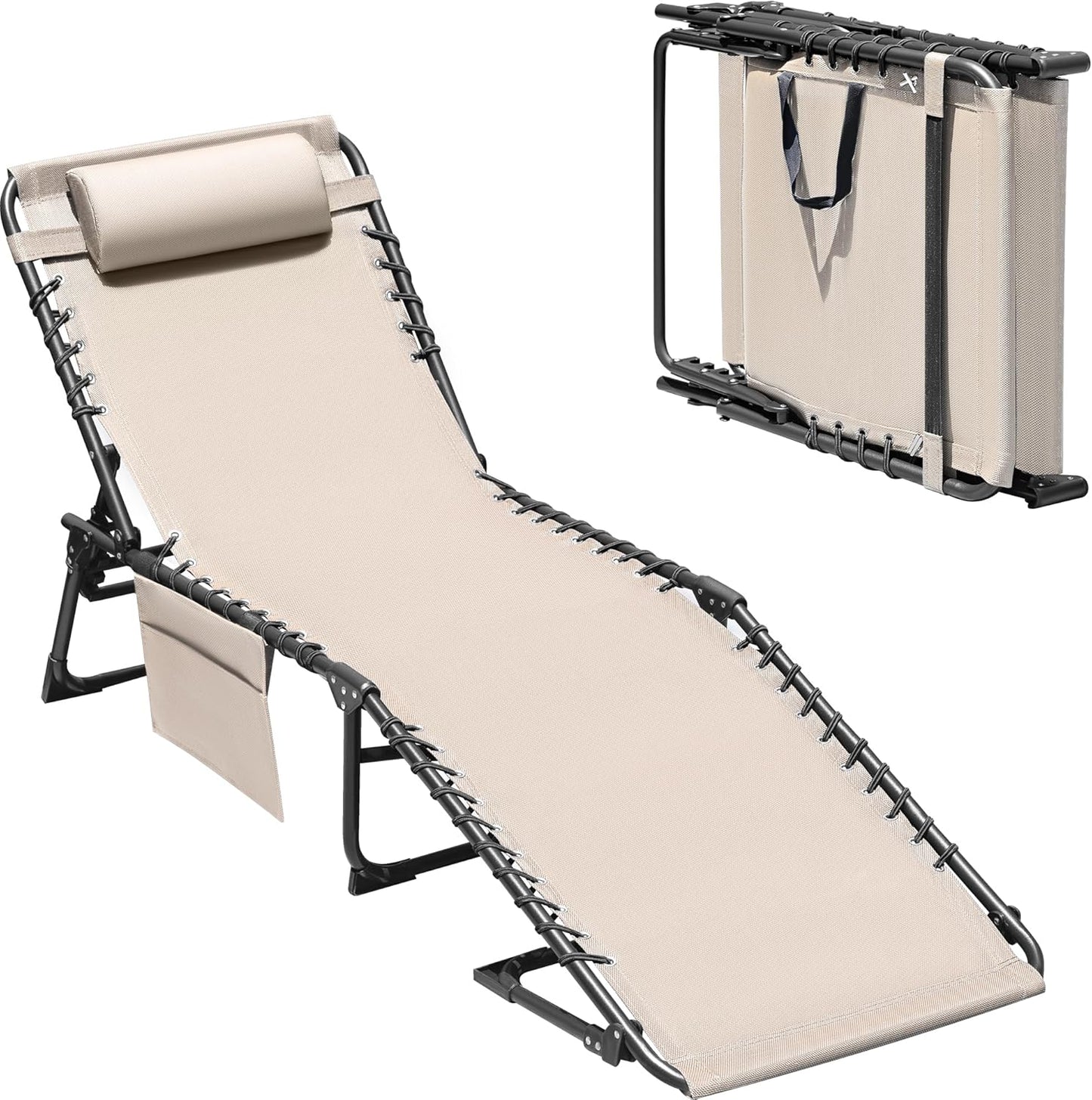 ☀️ Relax in Style! Devoko Outdoor Folding Tanning Lounger – Portable & Comfortable 🌿🛋️