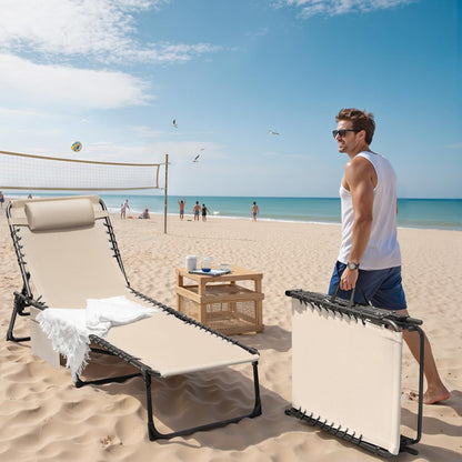 ☀️ Relax in Style! Devoko Outdoor Folding Tanning Lounger – Portable & Comfortable 🌿🛋️