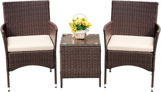 🌿 Cozy Outdoor Rattan Sofa Set – Comfortable Cushions for Patio & Garden Relaxation 🛋️☀️