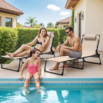 ☀️ Relax in Style! Devoko Outdoor Folding Tanning Lounger – Portable & Comfortable 🌿🛋️