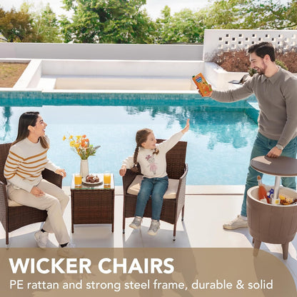 🌿 Cozy Outdoor Rattan Sofa Set – Comfortable Cushions for Patio & Garden Relaxation 🛋️☀️