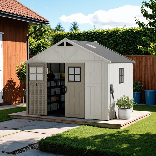 🏡 Large Resin Outdoor Storage Shed – Weatherproof & Durable Backyard Organizer 🌿