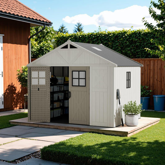 🏡 Large Resin Outdoor Storage Shed – Weatherproof & Durable Backyard Organizer 🌿