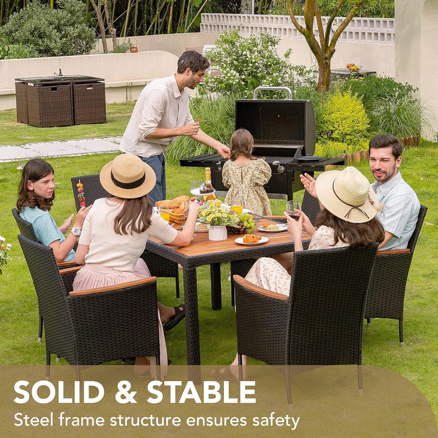 🌞 Outdoor Conversation Sofa – Cozy Backyard Lounge with Armrests & Cushions 🛋️🍹