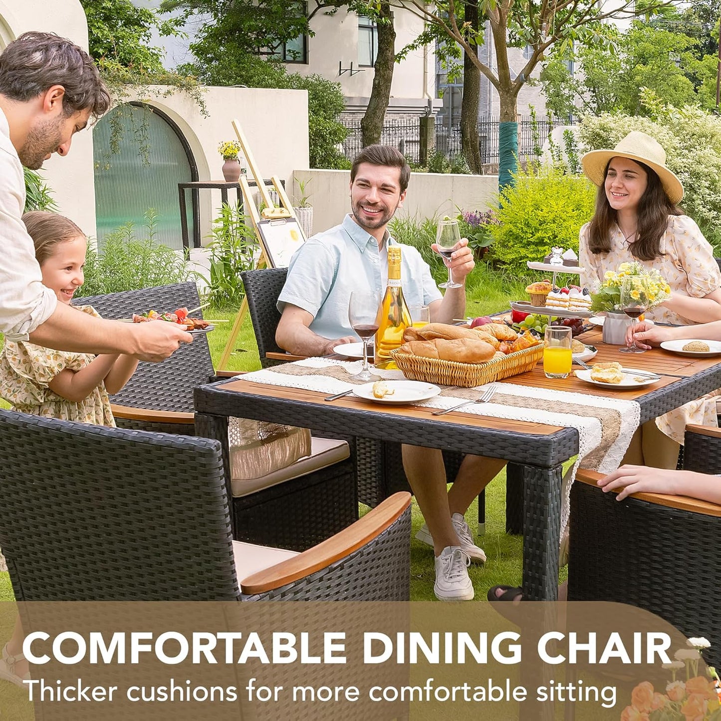 🌞 Outdoor Conversation Sofa – Cozy Backyard Lounge with Armrests & Cushions 🛋️🍹